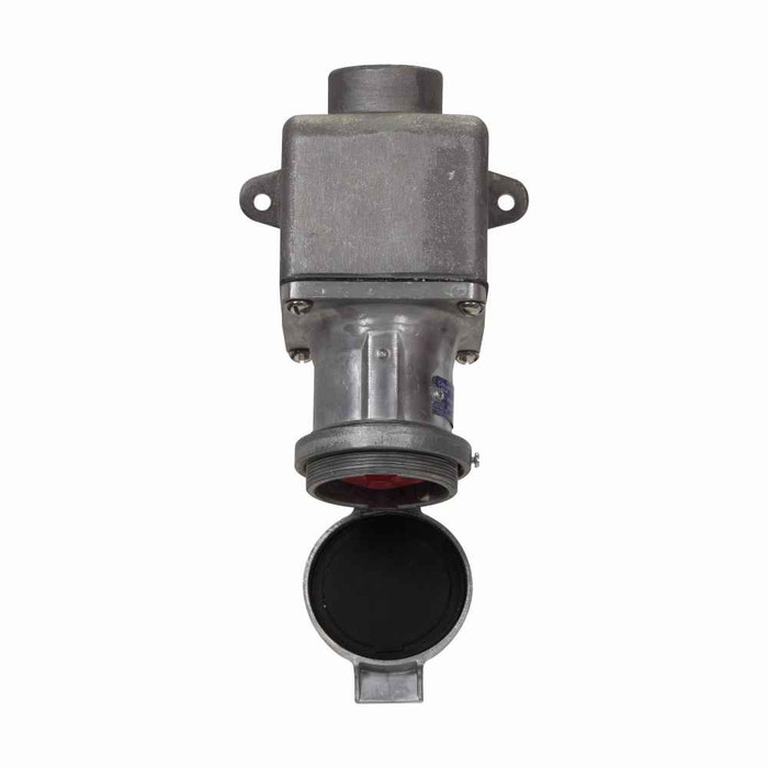Crouse-Hinds ARE6323 Eaton series Arktite ARE receptacle assembly, 60A, Two-wire, three-pole, 50-400 Hz, Style 2, Copper-free aluminum, Spring door, 1", 600 Vac/250 Vdc
