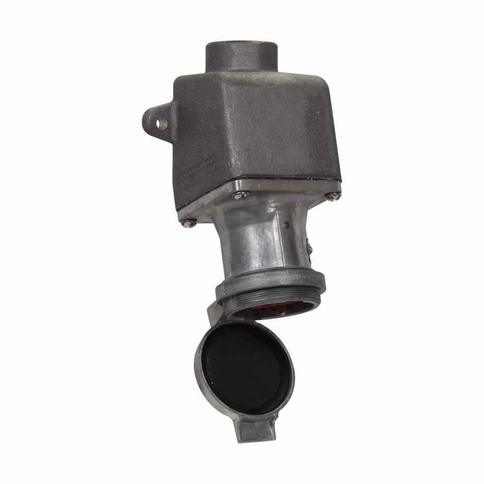 Crouse-Hinds ARE3422 Eaton series Arktite ARE receptacle assembly, 30A, Three-wire, four-pole, 50-400 Hz, Style 2, Copper-free aluminum, Spring door, 3/4", 600 Vac/250 Vdc