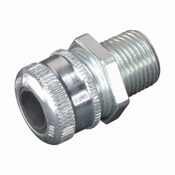 Crouse-Hinds CGB192 SG Eaton series CGB cable gland, Cable range min/max: 0.125-0.250", Non-armoured and tray cable, Non-armoured, Steel, General purpose, Sealing gasket and locknut, 1/2" NPT, Form B