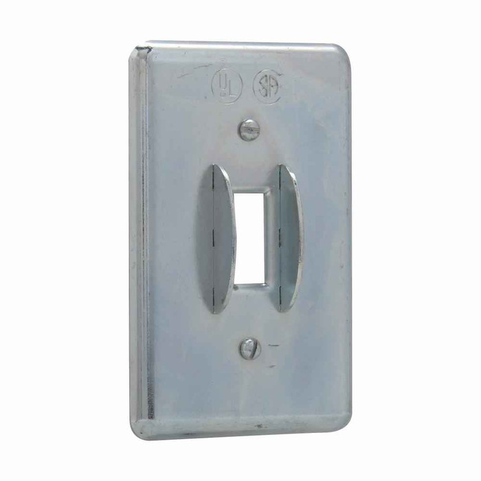 Crouse-Hinds DS52 Eaton series DS snap or toggle switch cover, Sheet steel, Surface mount, Single-gang, For square handle general use snap or toggle switches - guarded