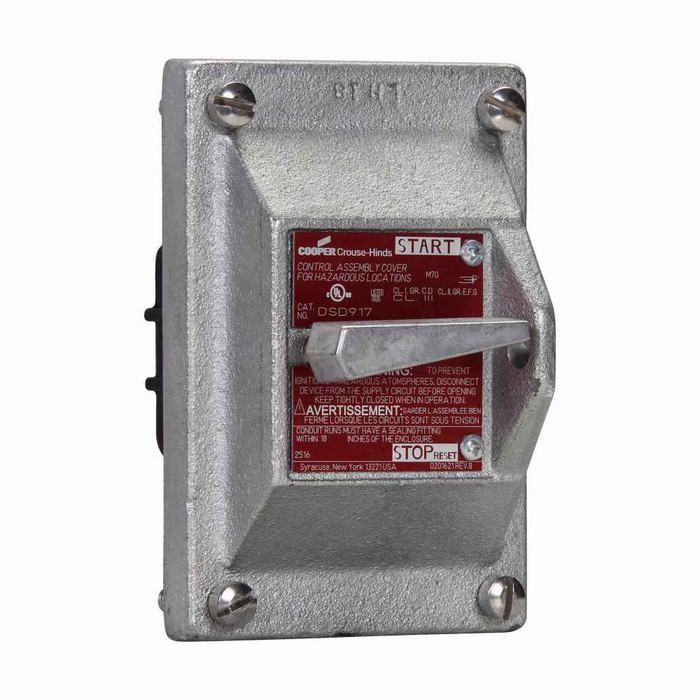 Crouse-Hinds DS415 SA Eaton series EDS snap switch cover, 20A, Copper-free aluminum, EDS series snap switch control stations