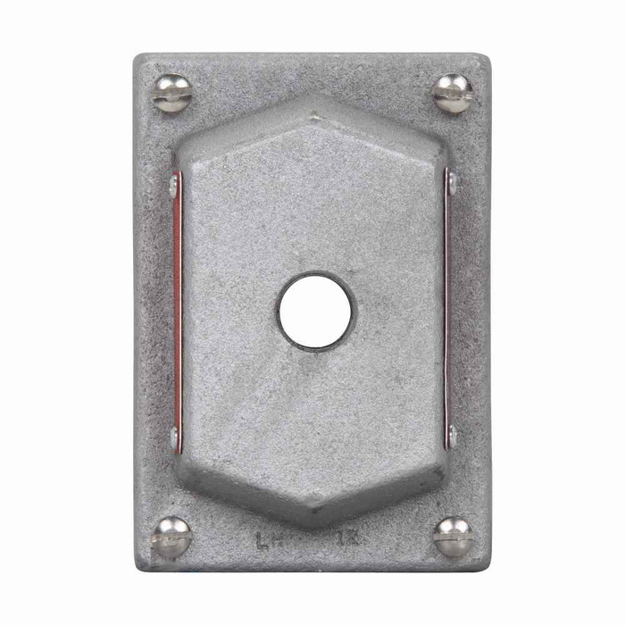 Crouse-Hinds DS441 Eaton series FlexStation DS blank cover, Feraloy iron alloy, Single-gang, Single hole cover