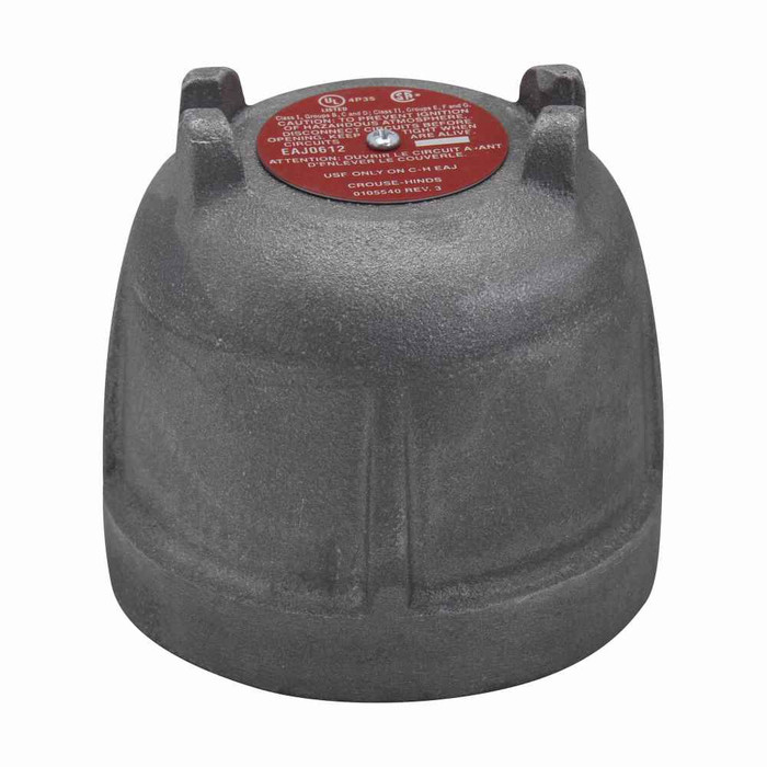 Crouse-Hinds EAJ0612 Eaton series Condulet EAJ dome cover, 3-3/16" cover opening diameter, Copper-free aluminum, 2" depth