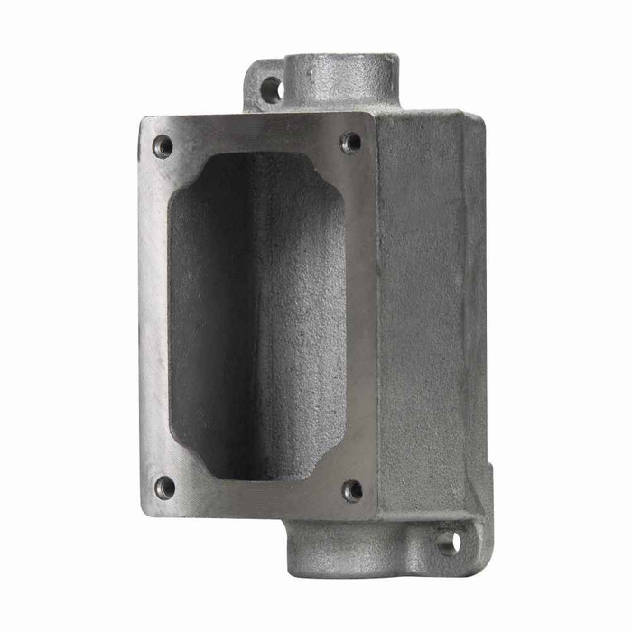 Crouse-Hinds EDSC171 Eaton series FlexStation EDS back box, Feraloy iron alloy, Single-gang, Through feed, 1/2"