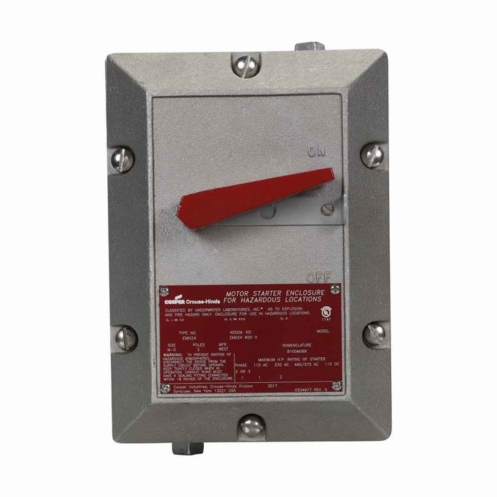 Crouse-Hinds EMN24 Eaton series EMN manual line starter enclosure, Without starter, Copper-free aluminum
