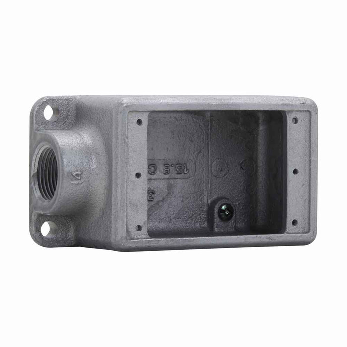 Crouse-Hinds FD1 Eaton series Condulet FD device box, Deep, Feraloy iron alloy, Single-gang, 1/2"