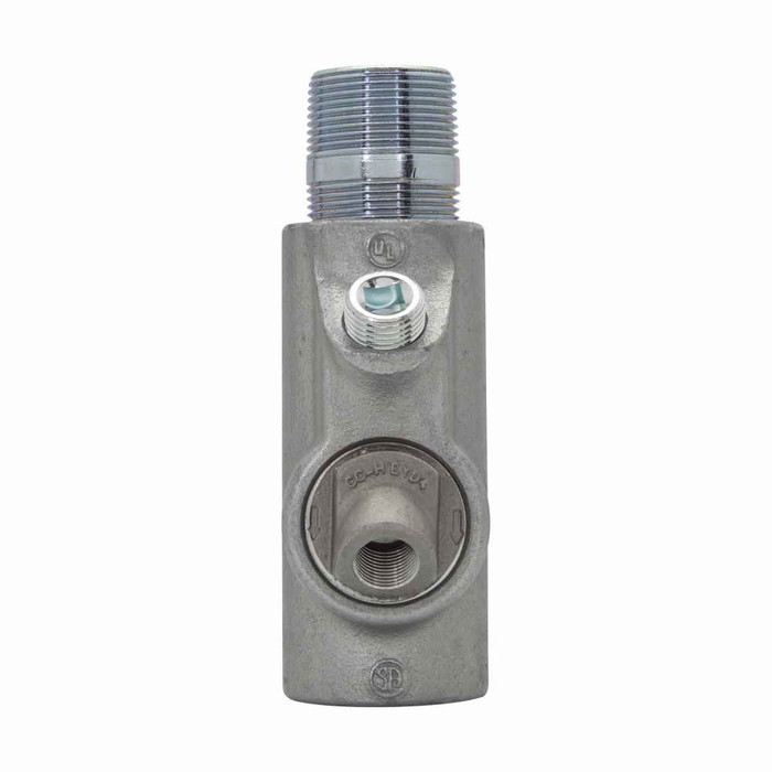 Crouse-Hinds EYD716 Eaton series EYD conduit sealing fitting with drain, Male and female, Feraloy iron alloy and/or ductile iron, Vertical only, Group B rated, 2-1/2"