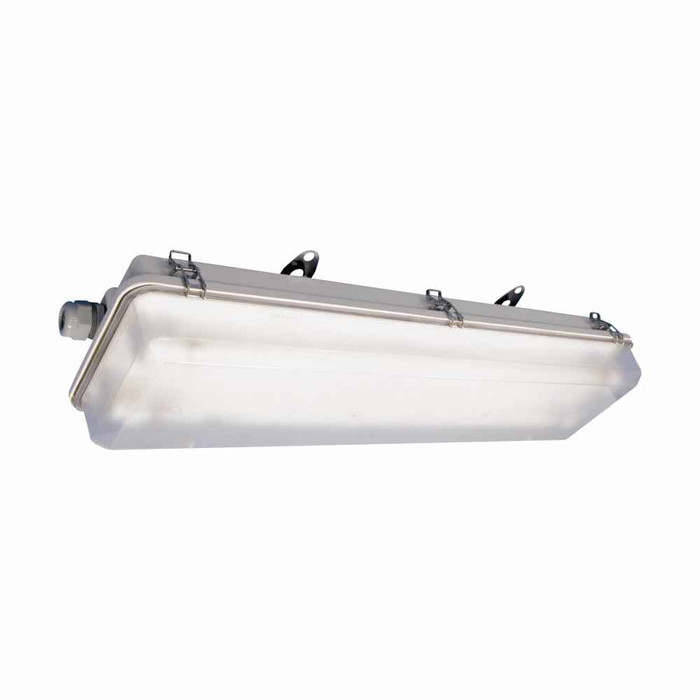 Crouse-Hinds FPS232LH2 Eaton series Pauluhn Intrepid FPS linear fluorescent light fixture,3/4" NPT hubs,50/60 Hz,4 ft,Fluorescent,Matte polycarbonate lens,T8 bi-pin,Fiberglass-reinforced polyester,2-lamp,Lamps included,Through feed,120-277 Vac,32W