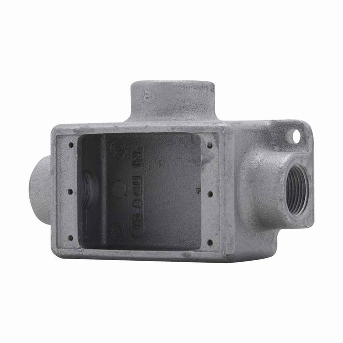 Crouse-Hinds FDCT3 Eaton series Condulet FDC device box, Deep, Feraloy iron alloy, Single-gang, T shape, 1"