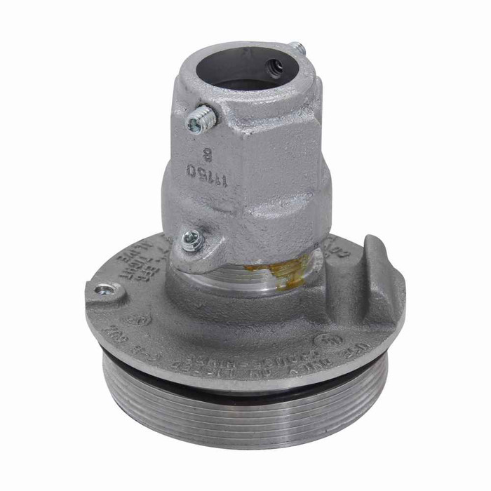 Crouse-Hinds GUA0687 Eaton series Condulet GUA fixture cover, 3" cover opening diameter, Copper-free aluminum, 3/4" fixture stem size, 12 thread pitch, Union hub type