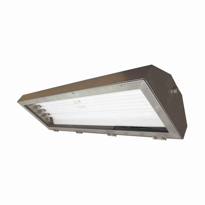 Crouse-Hinds HPS44570 Eaton series Pauluhn Summit HPS linear fluorescent light fixture,1/2" (2) NPT hubs,50/60 Hz,4 ft lamp,Fluorescent,Acrylic lens,T5HO mini bi-pin,304 stainless steel,Pendant ,4-lamp,Quick release,120-277 Vac,54W