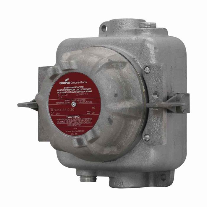 Crouse-Hinds GUSC3120 40 GB Eaton series GUSC circuit breaker load center, 40A, Feraloy iron alloy, 1 breaker, Two-pole, Group B rated, 1" trade size, 240 Vac