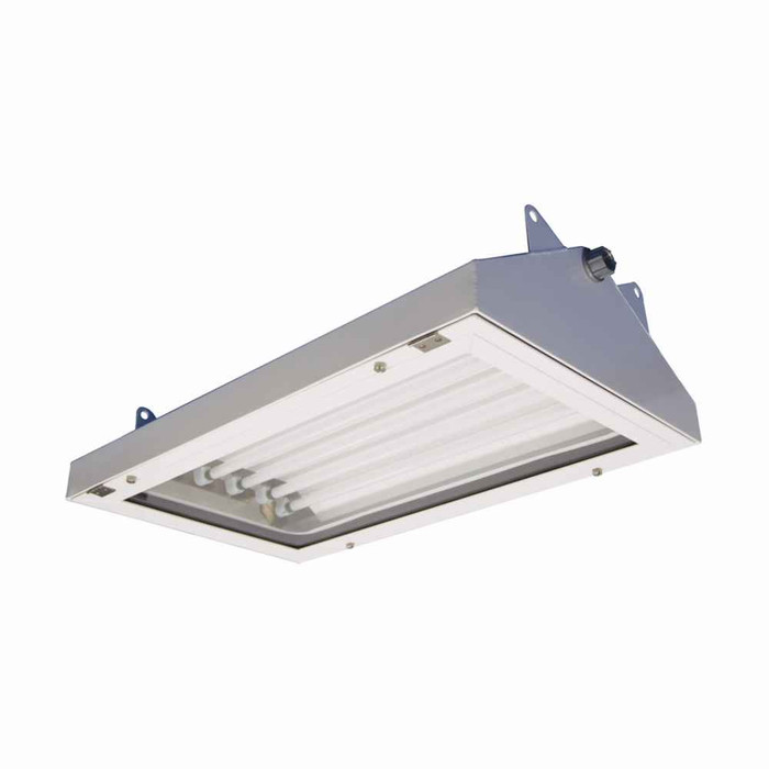Crouse-Hinds HBA46171 Eaton series Pauluhn Apex HBA linear fluorescent light fixture,1/2" (2) NPT hubs,50/60 Hz,4 ft lamp,Fluorescent,Acrylic lens,T8 bi-pin,Aluminum,6-lamp,Through feed,Quick release,120-277 Vac,32W