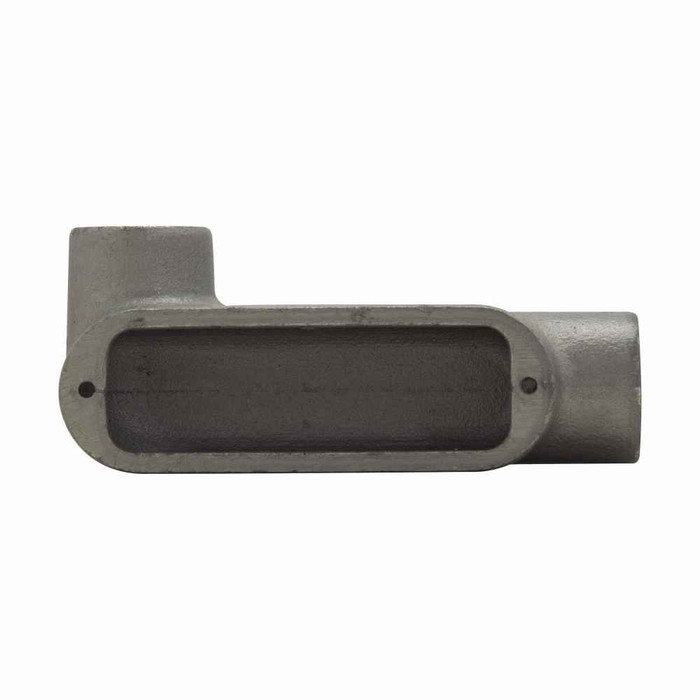 Crouse-Hinds LL58 Eaton series Condulet Form 8 conduit outlet body, Feraloy iron alloy, LL shape, 1-1/2"