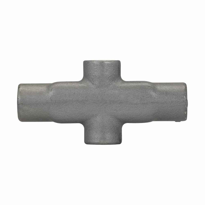 Crouse-Hinds X68 Eaton series Condulet Form 8 conduit outlet body, Feraloy iron alloy, X shape, 2"