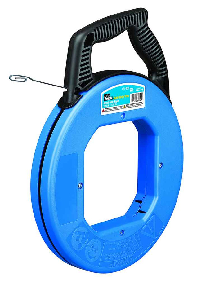 IDEAL Industries 31-056 120' Blued-Steel™ Fish Tape w/Formed Hook & Tuff-Grip™ Pro Case