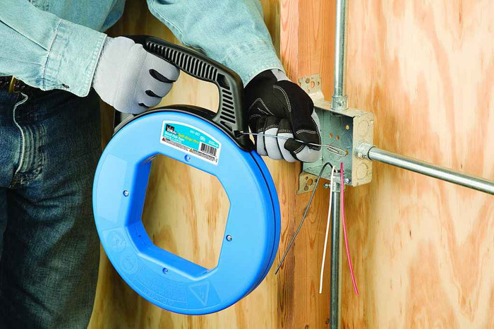 IDEAL Industries 31-057 240' Blued-Steel Fish Tape w/Formed Hook & Tuff-Grip™ Pro Case