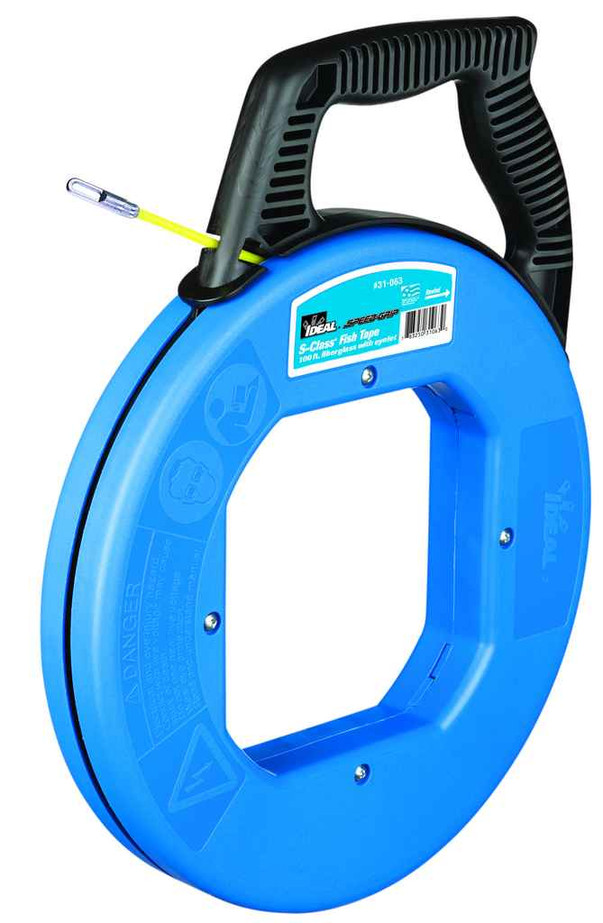 IDEAL Industries 31-063 100' S-Class® Fiberglass Fish Tape w/Metal Eyelet & Tuff-Grip™ Pro Case
