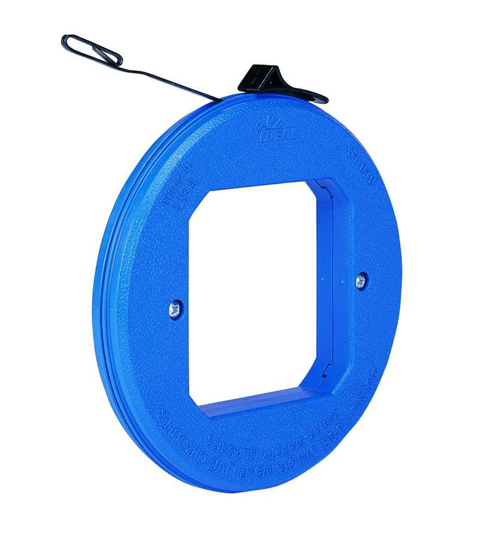 IDEAL Industries 31-010 50' Blued-Steel™ Fish Tape w/Formed Hook & Thumb-Winder™ Case