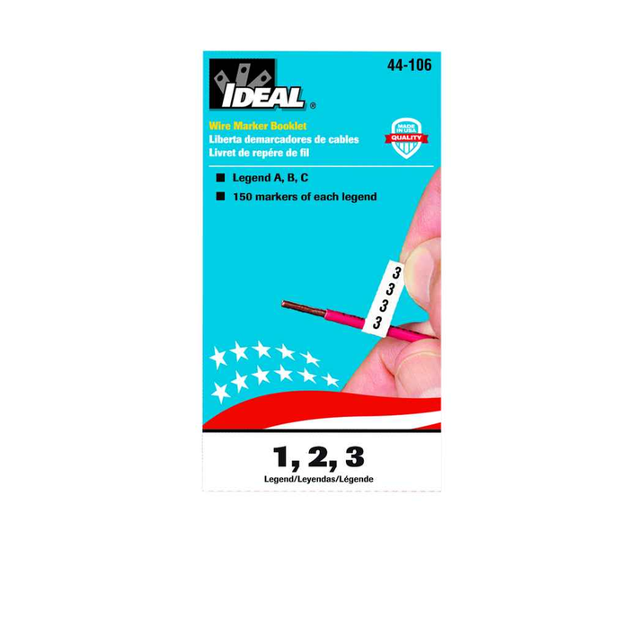 IDEAL Industries 44-106 Wire Marker Booklet, Asst A, B, C, 150 Each