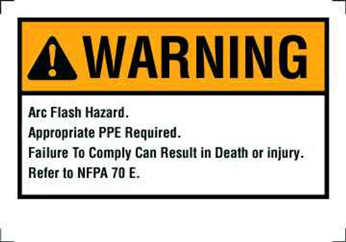 IDEAL Industries 44-892BK Warning Label, NEC Arc Flash, 3-1/2" x 5", Adhesive, Bulk