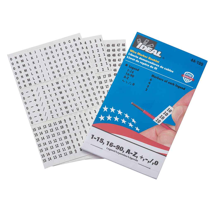 IDEAL Industries 44-108 Wire Marker Booklet, Asst L1, L2, L3, 150 Each