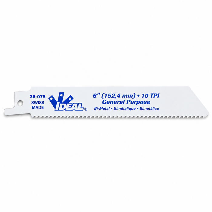 IDEAL Industries 36-075 Recip. Blade, General Purpose, 6 x 3/4 x .035, 10 TPI