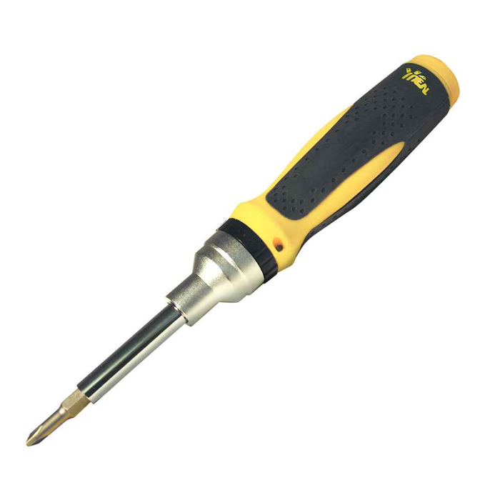 Ideal Industries 9-in-1 Ratch-a-Nut� Screwdriver with Wire Connector Wrench and 28-Tooth Ratchet