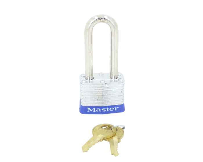 IDEAL Industries 44-901 Padlock, Steel, 2" Shackle, Blue Bumper