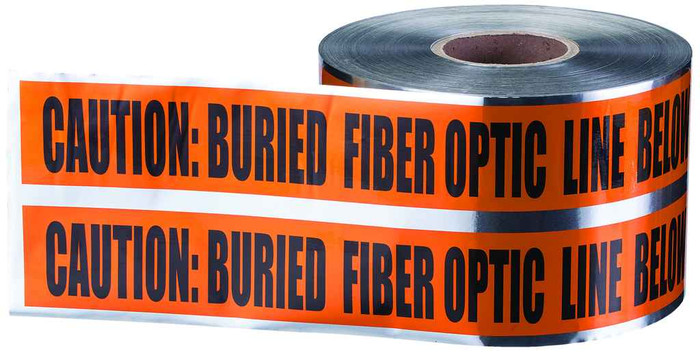 IDEAL Industries 42-252 Detectable Underground "Caution Buried Fiber Optic Line", Orange, 6" x 1,00