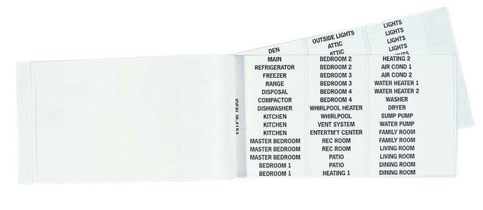 IDEAL Industries 44-154 Wire Marker Booklet, Assorted Load Center Legends