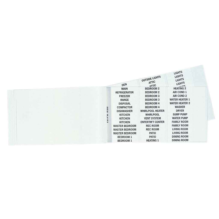 IDEAL Industries 44-154 Wire Marker Booklet, Assorted Load Center Legends