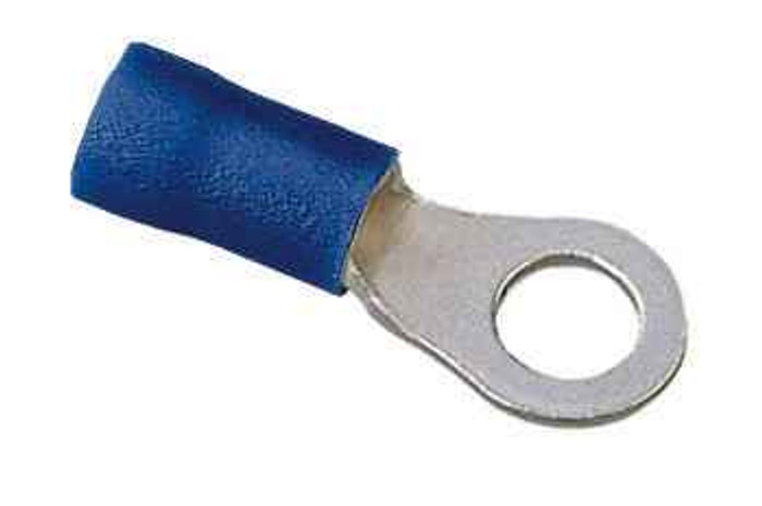 IDEAL Industries 83-2221 Vinyl Insulated Ring Terminal, 16-14 AWG, #6 Stud, Box of 25