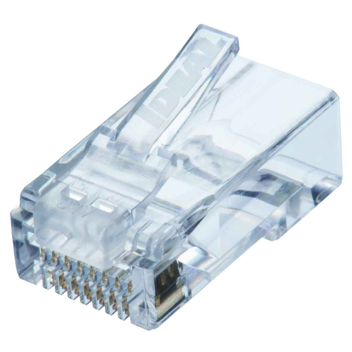 Ideal Industries CAT6 Feed-Thru Modular Plugs 8P8C RJ-45 Connectors - 100 Count Jar