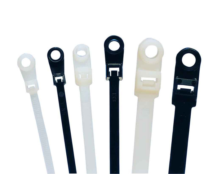 IDEAL Industries IT1_5IMH-C0 Cable Tie, Mounting Head, 6", 30 lb., UV Black, 100/Bag