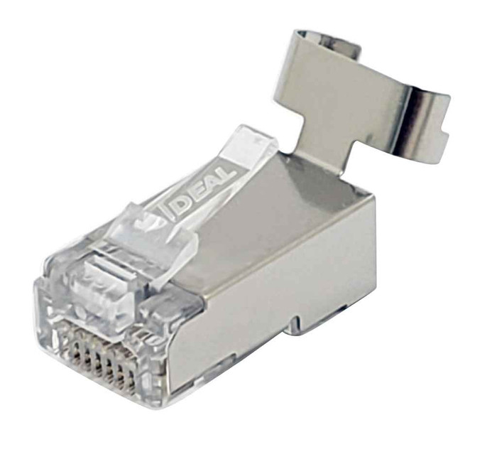 IDEAL Industries 85-369 CAT6A/6/5e Shielded Feed-Thru RJ-45 for 0.048" Max. Conductors, 50/Jar