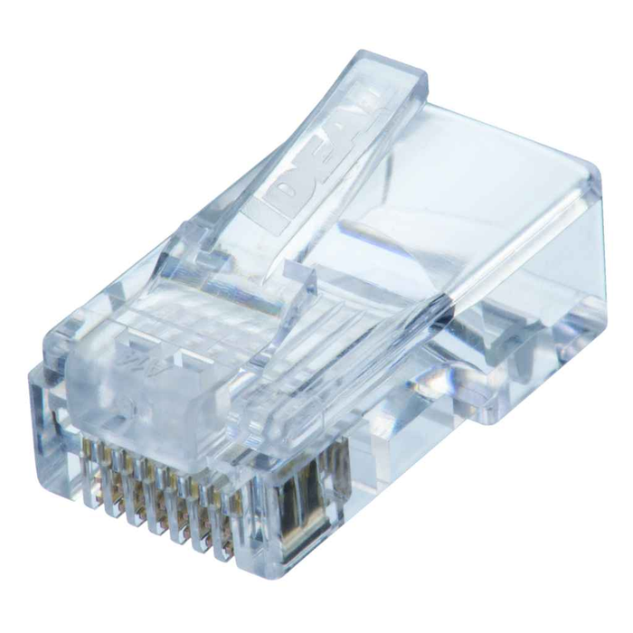 Ideal Industries CAT6A/6/5e Shielded Feed-Thru RJ-45 Modular Plugs 0.048" Max Conductors 100-Pack