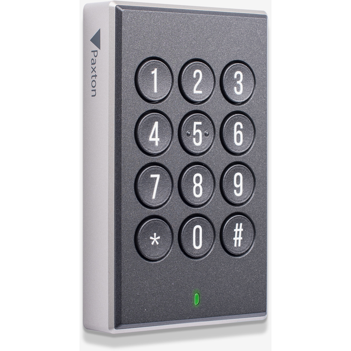 Paxton10, Keypad Reader, Surface Mount, 12 Key, Multi-Format, Bluetooth, 125khz, 13.56 MHz, 2.4GHz, Piezo Buzzer, IK09, IP67, UL, FCC