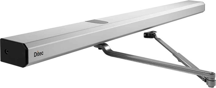 Record USA Slim Low Energy Auto Operator with Push & Pull Arms, 1-7/8in H x 3in D x 39.5in L, Includes Power Adaptor Plug-in Cables 120VAC