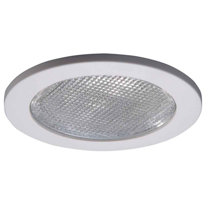 Halo 955PS 4" Trim, Lensed Showerlight, White Trim with Prismatic Glass Lens