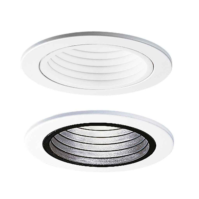Halo 4001BB 4" Black Plastic Step Baffle, White Ring