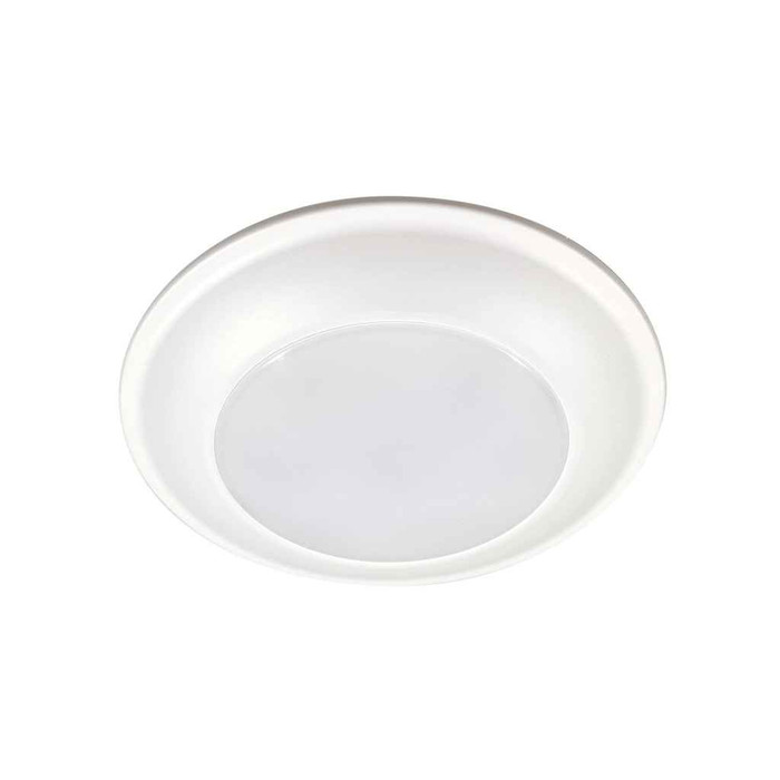 Halo HLS6099401EWH-6BP-CA 6" LED surface light, 900 lumens (nominal), 90 CRI, 4000K CCT, 120V 60Hz, LE and TE phase, matte white flange cut 10 percent dimming, Qty 6 bulk pack (not for individual sale), California compliant
