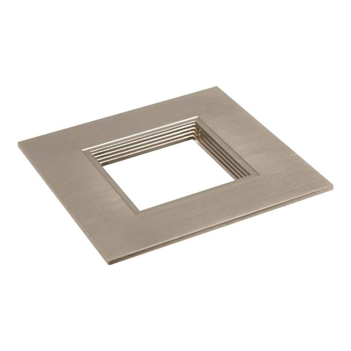 Halo RSQ4TRMSNB 4" square trim, satin nickel flange and baffle