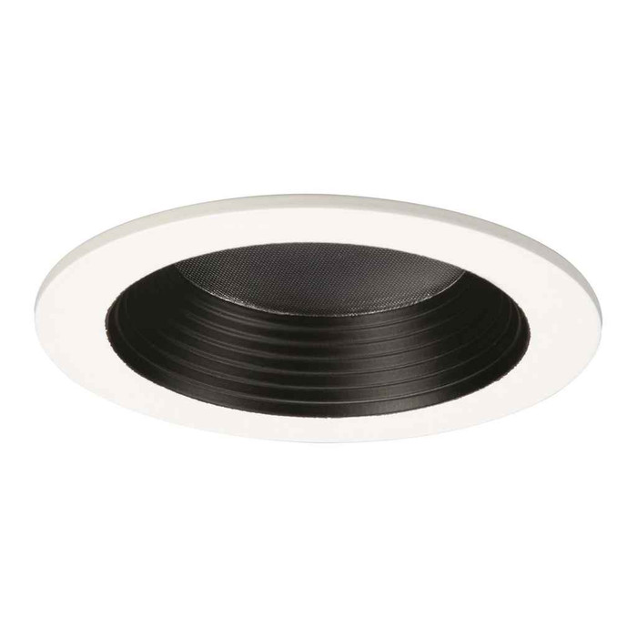 Halo TL3R2GBBWF 3.25" aperture conical baffle, open, self-flanged, microprismatic lens, matte black baffle, matte white flange