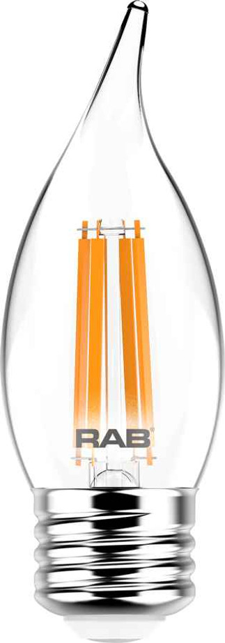 RAB BA11-3-E26-927-F-C DECORATIVE 300 LUMENS BA11 3W BASE E26 90CRI 2700K FILAMENT CLEAR