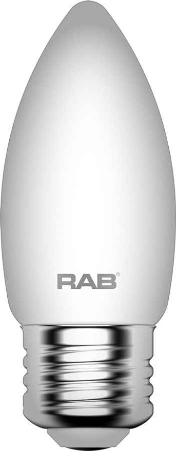 RAB B11-5-E26-927-F-F DECORATIVE 500 LUMENS B11 5W BASE E26 90CRI 2700K FILAMENT FROSTED