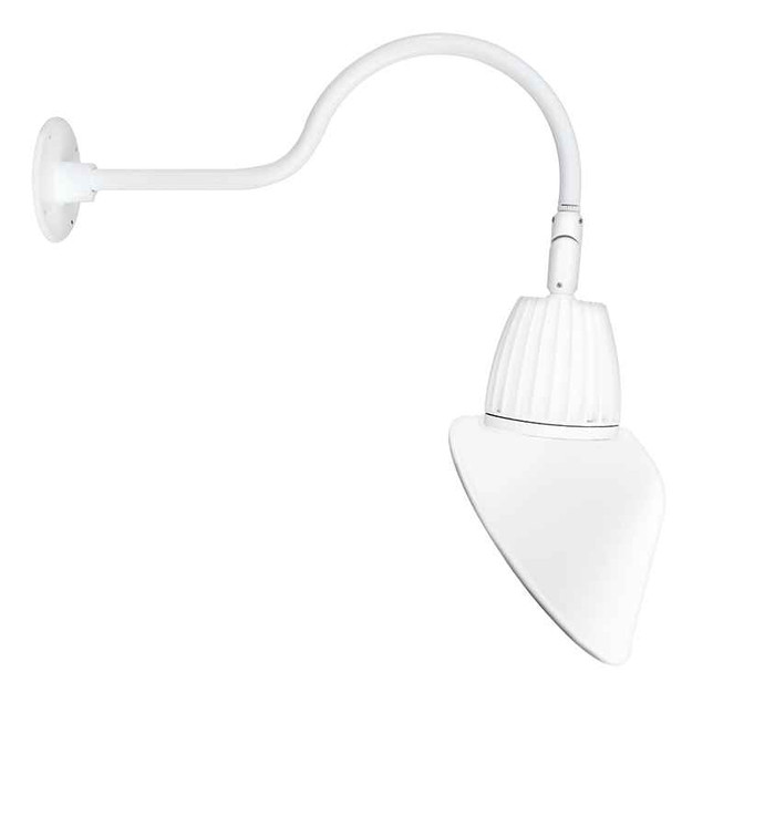 RAB GN1LED26NRAC11W DECORATIVE 1487 LUMENS GOOSENECK 26W 4000K 24 INCHES ARM ANGLED CONE RECTANGULAR 11 INCHES WHITE RAB GN1LED26NRAC11W DECORATIVE 1487 LUMENS GOOSENECK 26W 4000K 24 INCHES ARM ANGLED CONE RECTANGULAR 11 INCHES WHITE