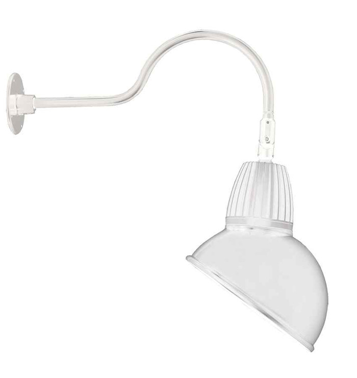 RAB GN1LED13NADW DECORATIVE 589 LUMENS GOOSENECK 13W 4000K 24 INCHES ARM ANGLED DOME FLOOD 15 INCHES WHITE RAB GN1LED13NADW DECORATIVE 589 LUMENS GOOSENECK 13W 4000K 24 INCHES ARM ANGLED DOME FLOOD 15 INCHES WHITE