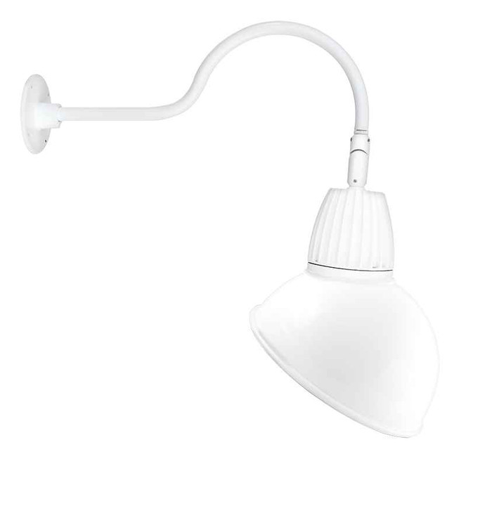 RAB GN1LED26YADW DECORATIVE 1230 LUMENS GOOSENECK 26W 3000K 24 INCHES ARM ANGLED DOME 15 INCHES WHITE RAB GN1LED26YADW DECORATIVE 1230 LUMENS GOOSENECK 26W 3000K 24 INCHES ARM ANGLED DOME 15 INCHES WHITE