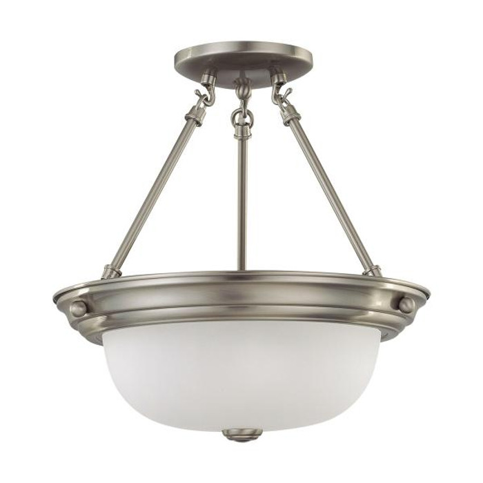 NUVO Lighting NUV-60-3245 2 Light - 13 in. - Semi-Flush with Frosted White Glass